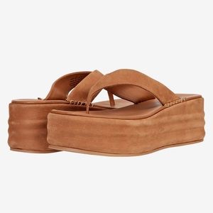 Free People Tan Haven Platform Thong Flip Flop Womens EU Size 38